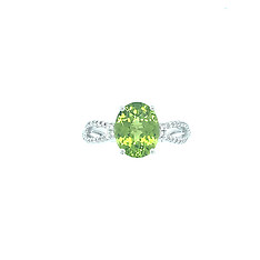 Peridot and Diamond Ring