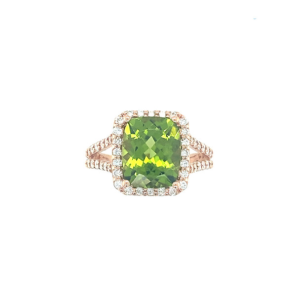 Peridot and Diamond Ring