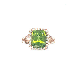 Peridot and Diamond Ring