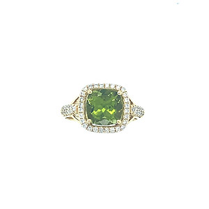 Peridot and Diamond Ring