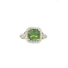 Peridot and Diamond Ring