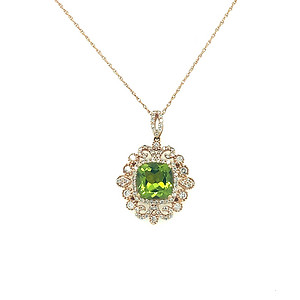 Peridot and Diamond Pendant