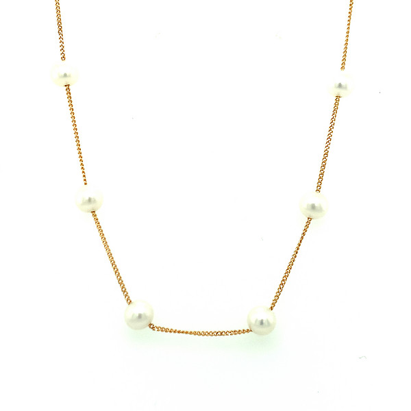 Pearl Tin Cup Necklace