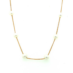 Pearl Tin Cup Necklace