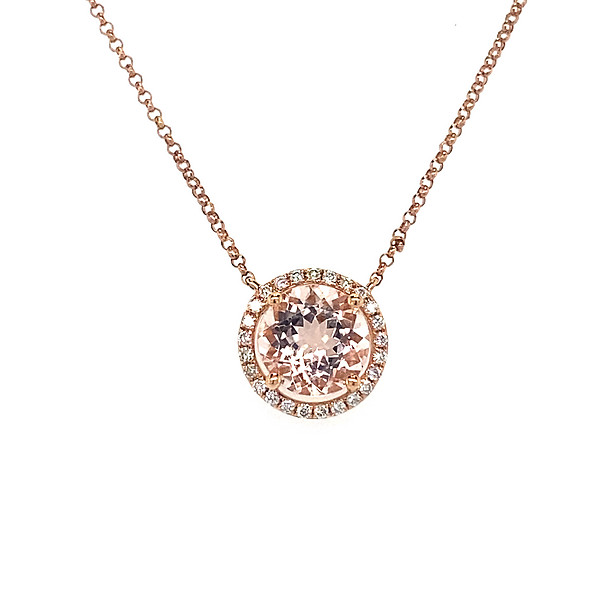 Morganite and Diamond Necklace