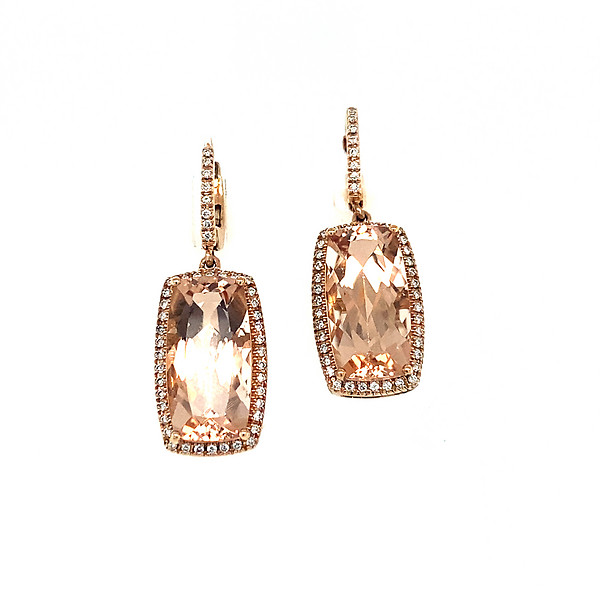 Morganite and Diamond Earrings