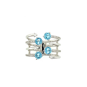 Blue Topaz Negative Space Ring