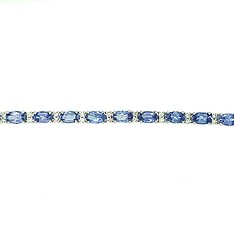 Tanzanite and Diamond Tennis Bracelet