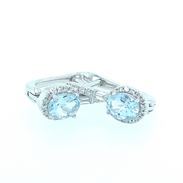 Aquamarine and Diamond Earrings