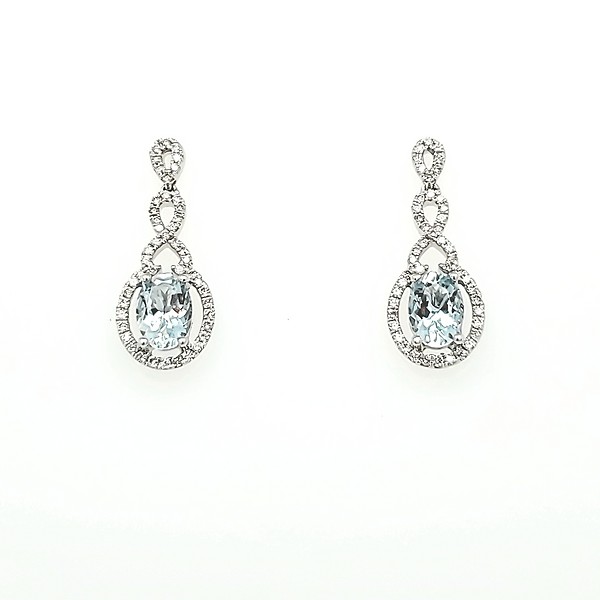 Aquamarine and Diamond Dangle Earrings