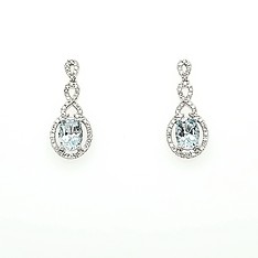 Aquamarine and Diamond Dangle Earrings