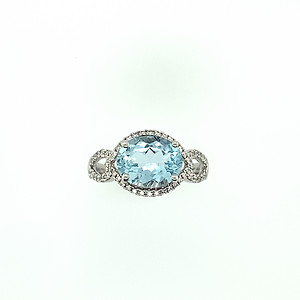 Sideways Oval Aquamarine Ring