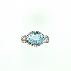 Sideways Oval Aquamarine Ring