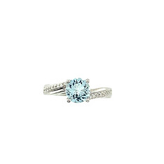 Bypass Aquamarine and Diamond Ring