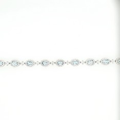 Aquamarine and Diamond Tennis Bracelet