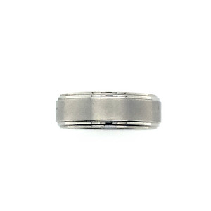 Gents White Tungsten Band