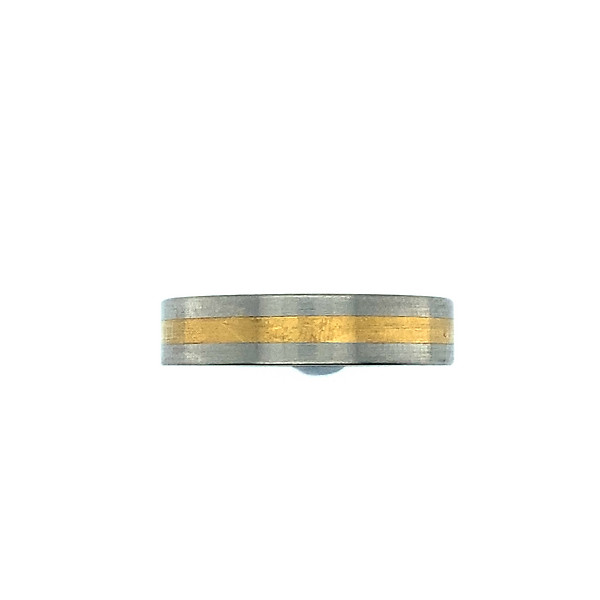Gents Titanium and 18K Gold Band