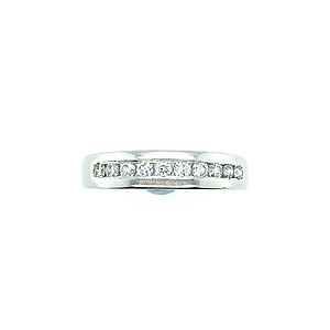 14k White Gold and Diamond Band