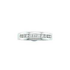 14k White Gold and Diamond Band