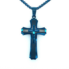 Black and Blue 3D Cross