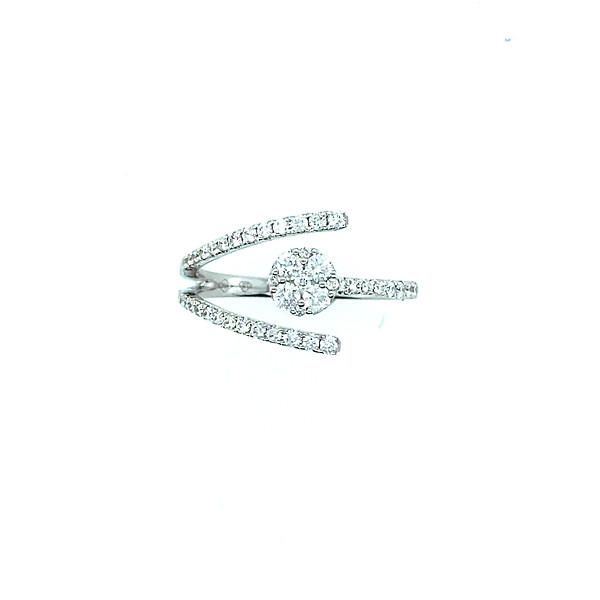 Diamond Cluster Split Shank Ring