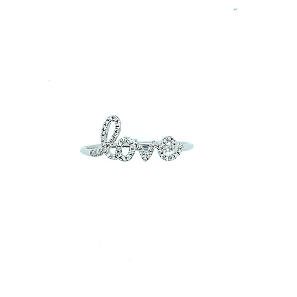 Diamond Script Love Ring