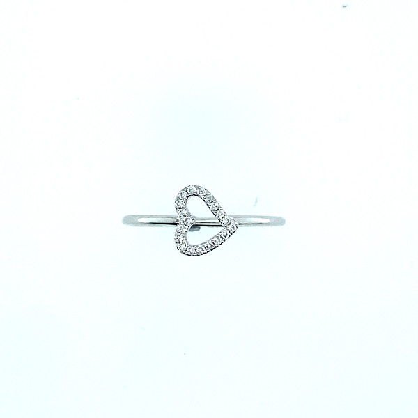 Open Heart Diamond Ring