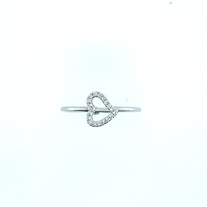 Open Heart Diamond Ring