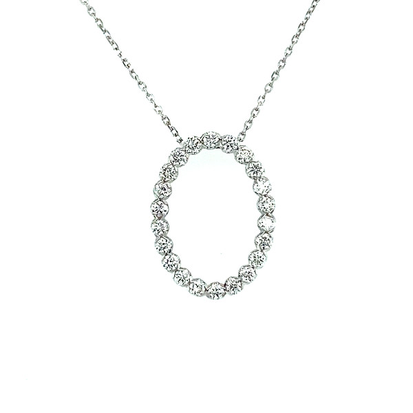 Open Oval Diamond Pendant