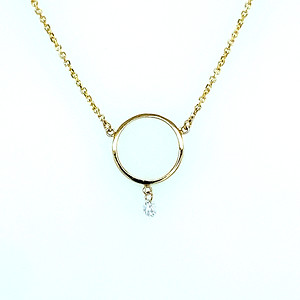 Dashing Diamond Hoop Necklace