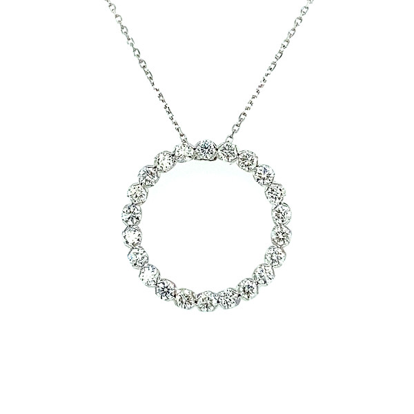 Open Circle Diamond Necklace