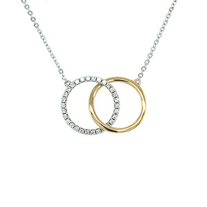 Double circle diamond deals necklace