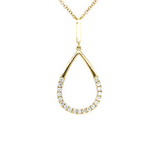 Open Pear Shaped Diamond Necklace