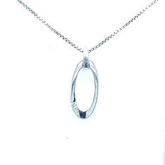 Sterling Silver Oval Pendant