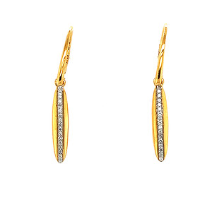 Sterling Silver Yellow Oval Earrings