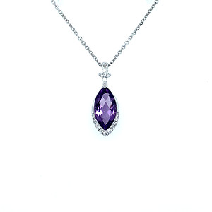 Amethyst and Diamond Pendant