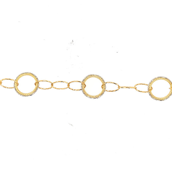 Two-Tone Oval and Round Bracelet