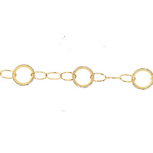 Two-Tone Oval and Round Bracelet