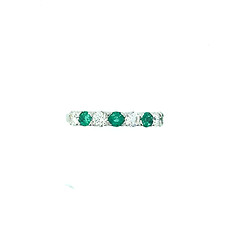 Alternating Emerald and Diamond Ring