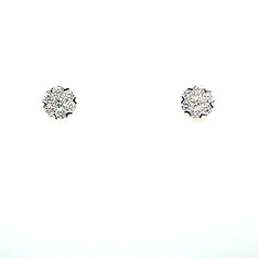 Round Diamond Cluster Studs