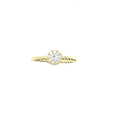 Yellow Gold Cluster Diamond Ring