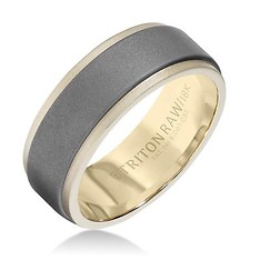 Yellow Gold and Tungsten Band