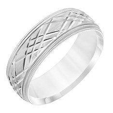 White Gold Carved Band