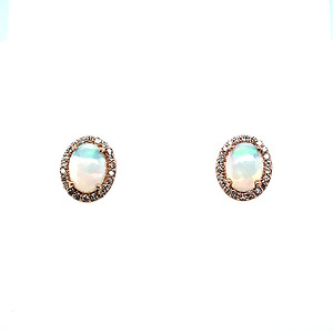 Opal and Diamons Halo Studs