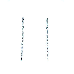 Diamond Bar Dangle Earrings