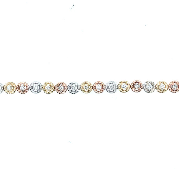 Tri-Tone Alternating Diamond Bracelet