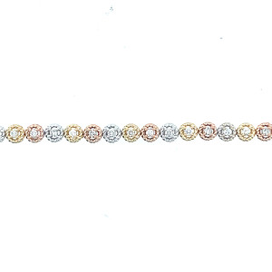 Tri-Tone Alternating Diamond Bracelet