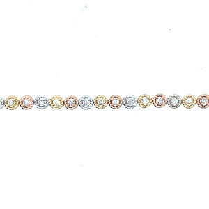 Tri-Tone Alternating Diamond Bracelet