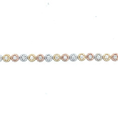 Tri-Tone Alternating Diamond Bracelet