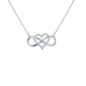 Diamond Heart and Infinity Necklace